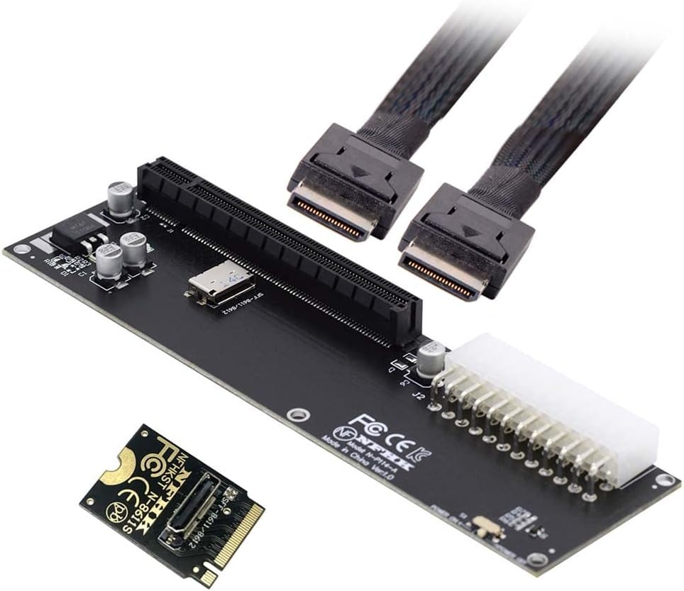Cablecc PCI-E 3.0 M.2 M-Key to Oculink SFF-8611 SFF-8612 Host Adapter for GPD Win Max2 External Graphics Card & SSD image number 2