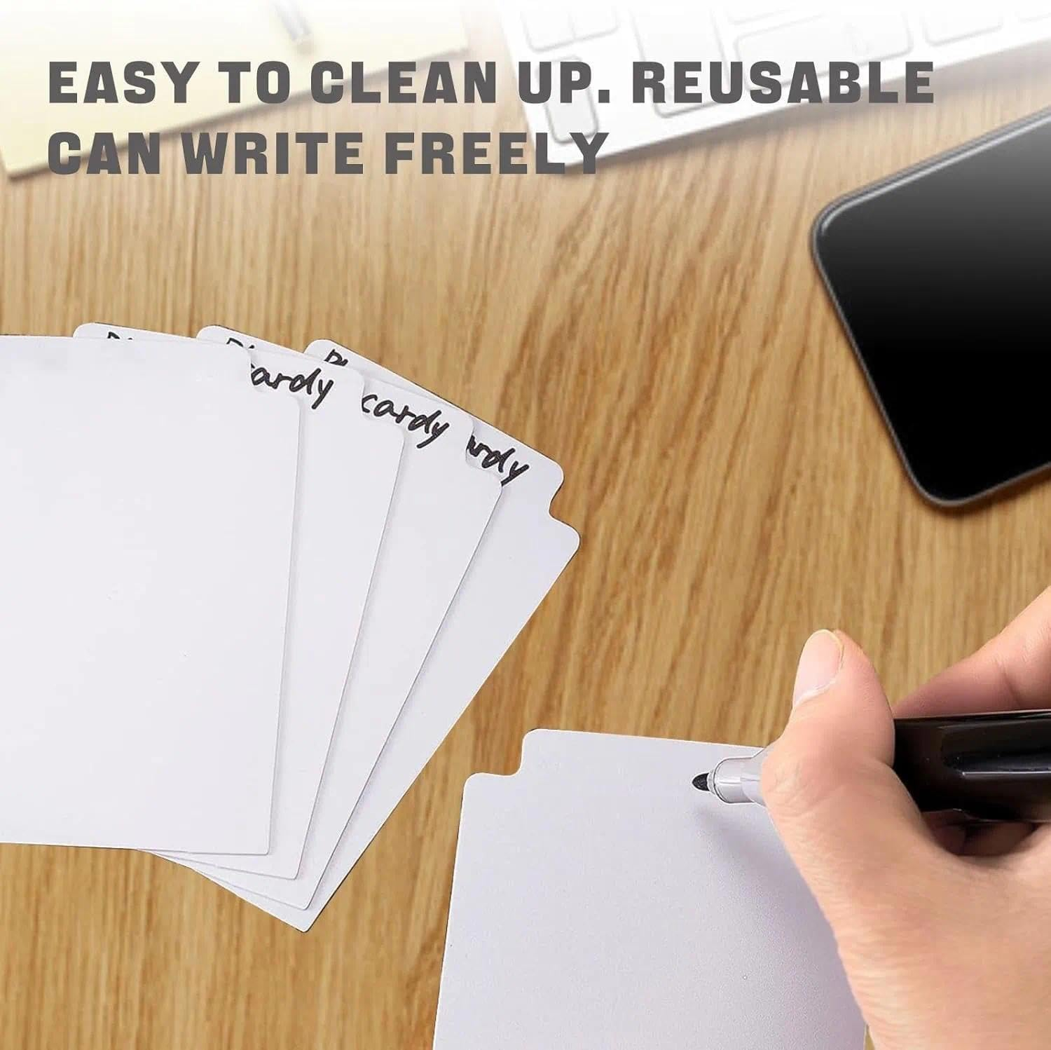 Leralsta Trading Card Dividers - 100 White Dividers with Tabs for Games & Sports Card Boxes - 2.7 X 3.8 Inches image number 2