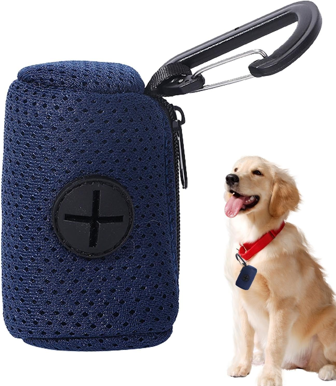 Mesh Fabric Dog Poop Bags Dispenser with Zipper,Hangable Pet Supplies for Dog Waste Bags, Large Capacity image number 1