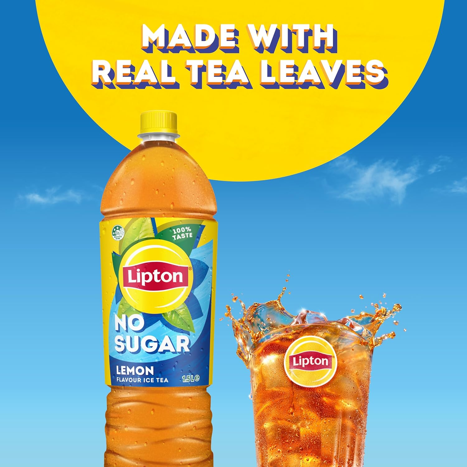 Lipton Lemon Flavoured No Sugar Ice Tea 6 X 1.5L image number 1