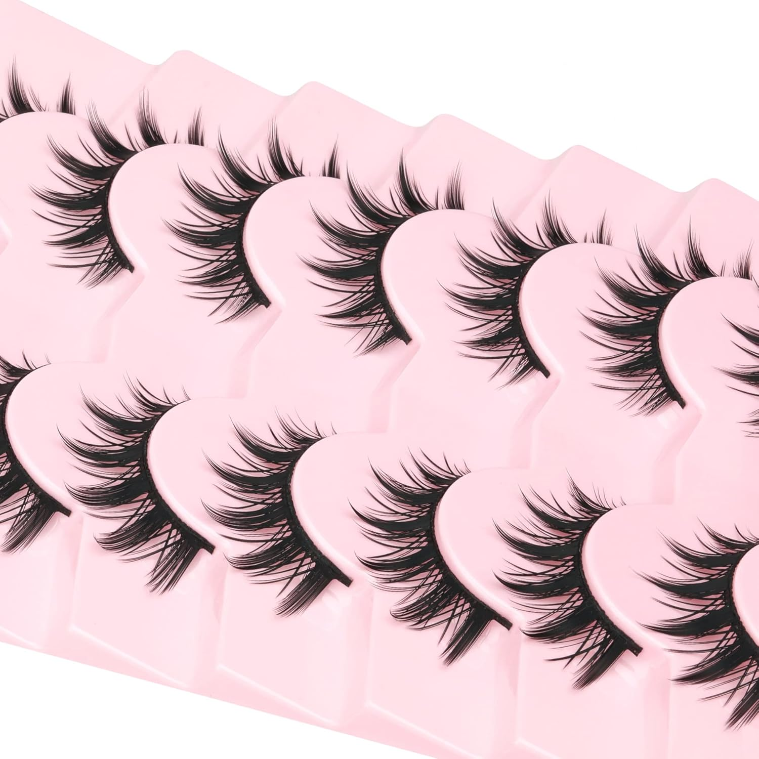 EYDEVRO Manga Lashes False Eyelashes Doll Dramatic Eyelashes Anime Cosplay Japanese Style Lashes Spiky Long Thick Mink Eye Lash Strips image number 5