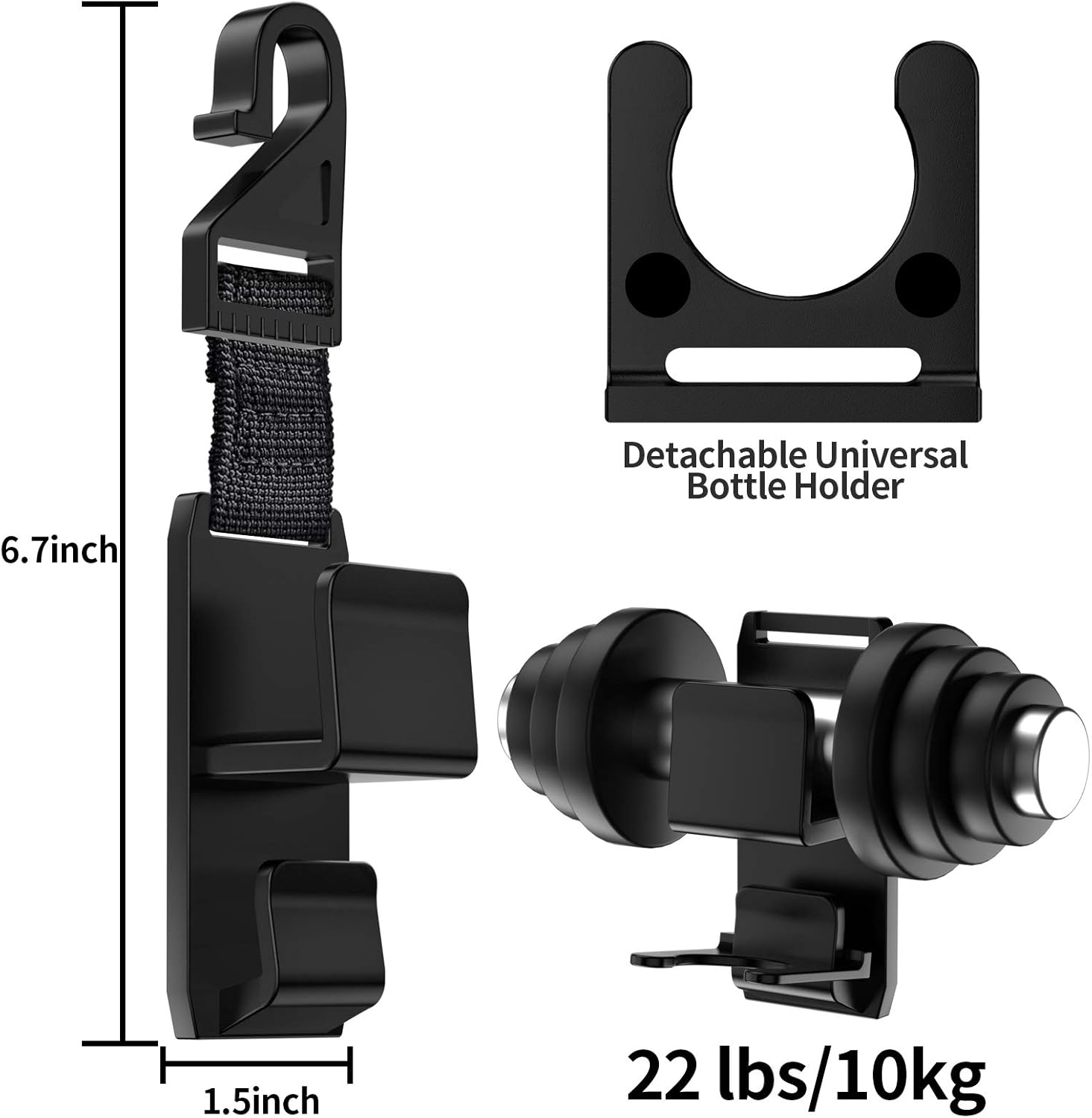 Car Seat Headrest Hook, 4 Pack Universal Car Storage Headrest Hanger Holder Hooks, Vehicle Strong and Durable Backseat Hanger for Handbag Purse Coat and Grocery Bag image number 5