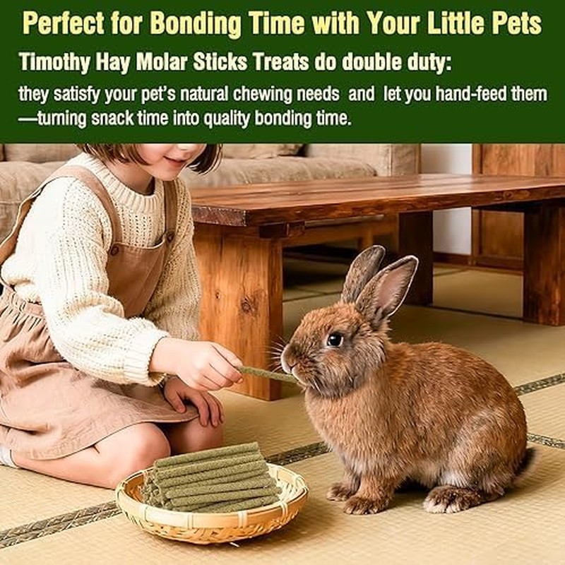 Rabbits Timothy Hay Sticks Treats Chew Toy 200G for Bunny Golden Hamsters-Guinea-Pigs-Small Animal Natural Healthy image number 6