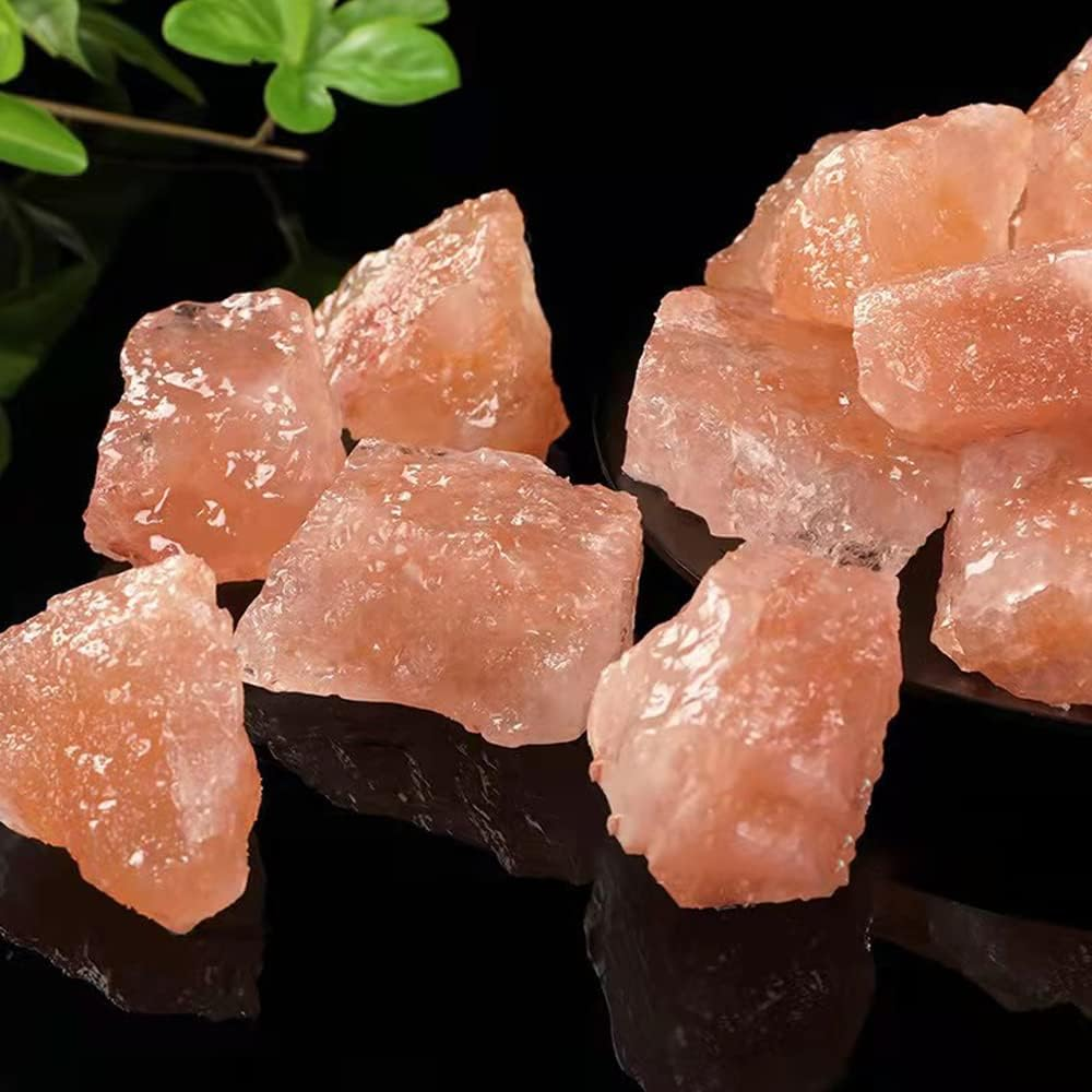 RCSTONE 1.18 to 1.97 Inches Himalayan Pink Crystal Salt Stones, 0.22 Pounds Himalayan Pink Salt Chunks for Salt Rock Lamp,Salt Bowl,And Decorations M33, Orange image number 1