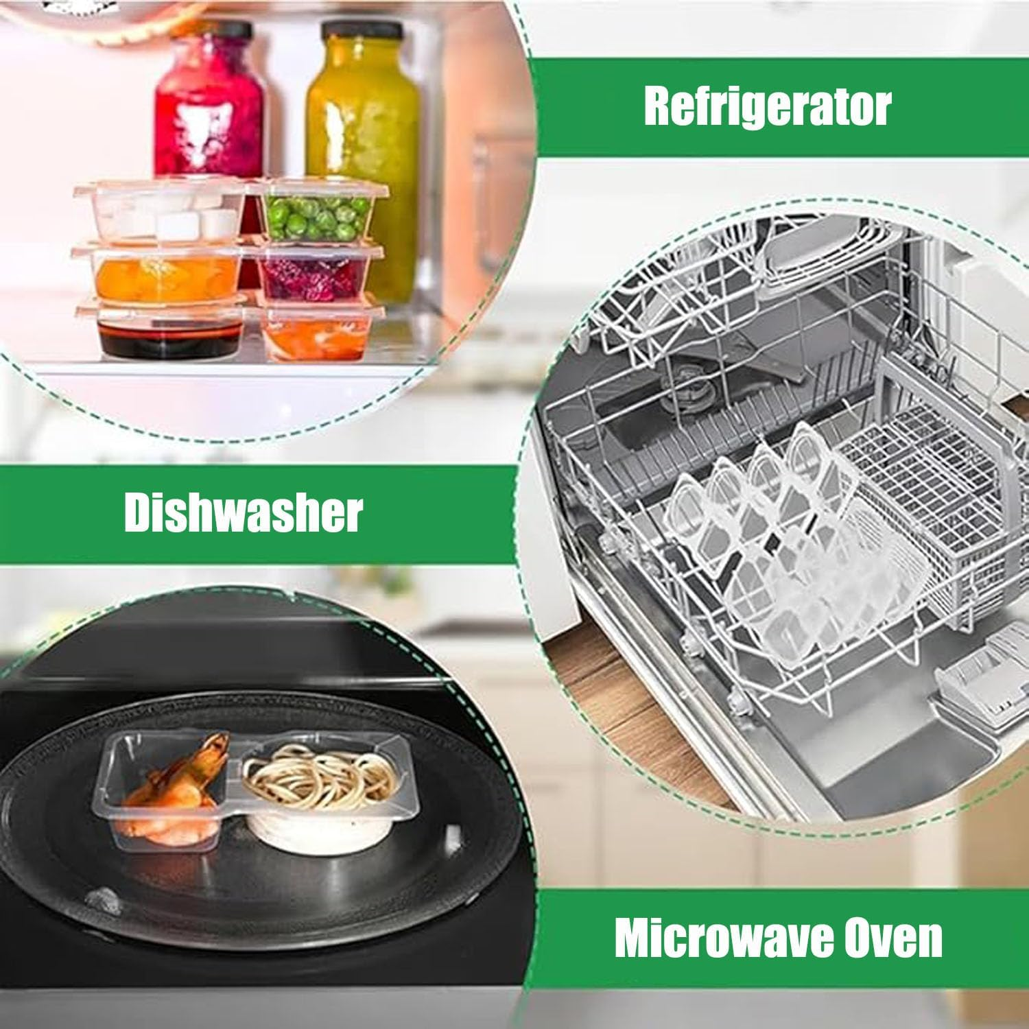 40 Pcs Double Compartment Condiment Container with Lids Disposable, 2 Compartment Snack Containers Reusable Plastic Sauce Containers for To-Go Sauce, Travel Snack, Sampling image number 6