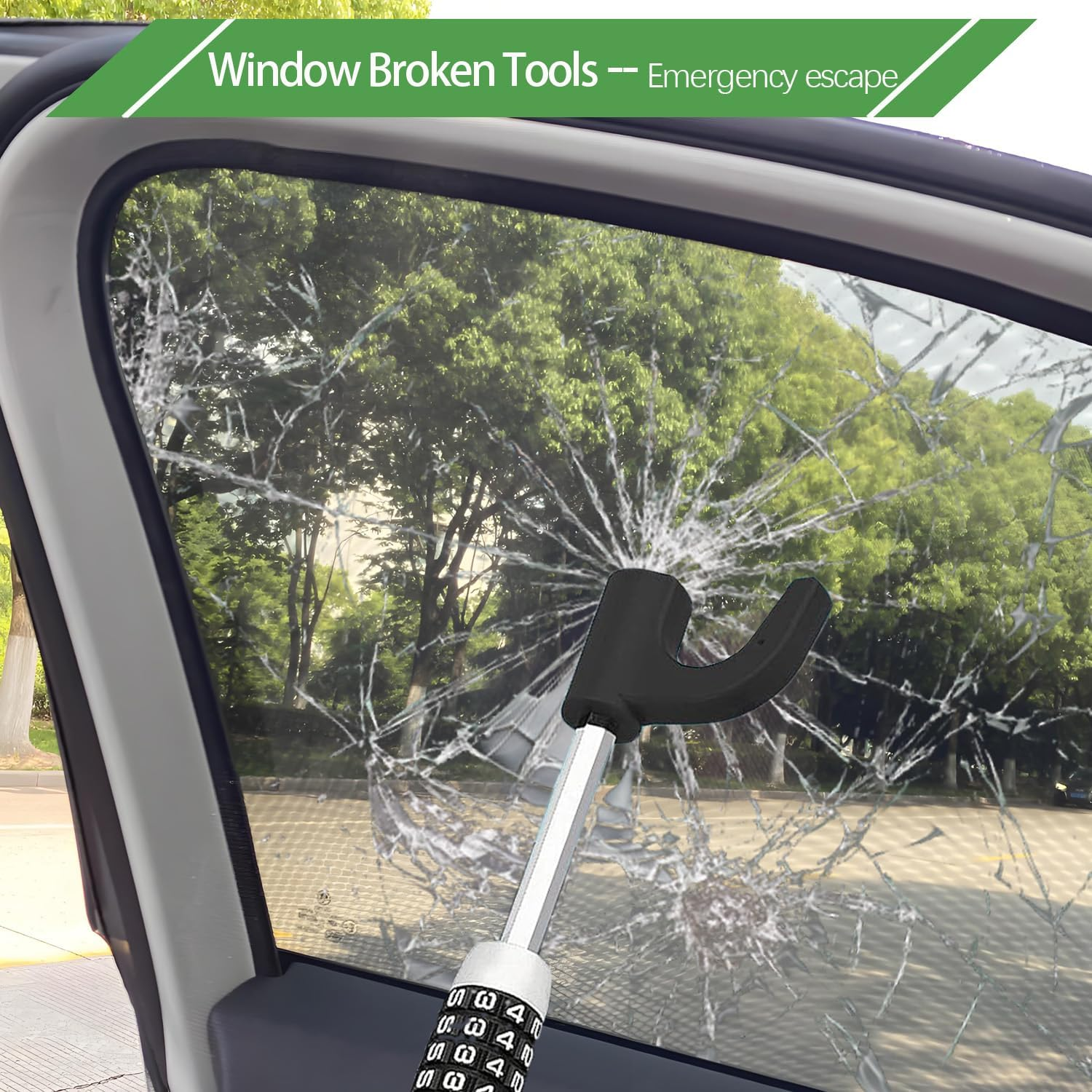 Steering Wheel Lock, Car Lock anti Theft Keyless Extendable Retractable Password 5 Coded Combination Lock, Heavy Duty Universal Fit image number 4