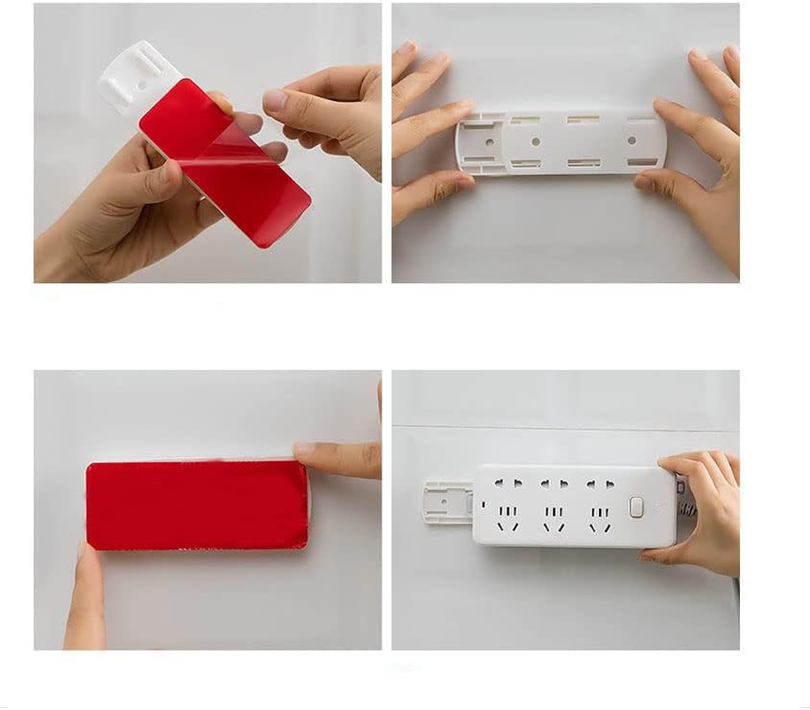 Punch Free Plug Sticker Power Board Holder Wall Mounted Power Strip Holder
