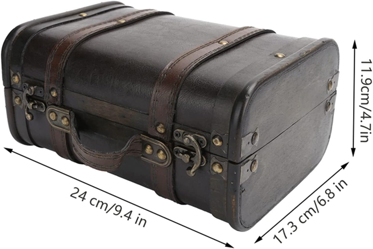 LIYJTK Vintage Retro Wooden Suitcase, Large Capacity Storage Trunk, Studio Decoration & Photography Props, 24 X 17.3 X 11.9Cm image number 2