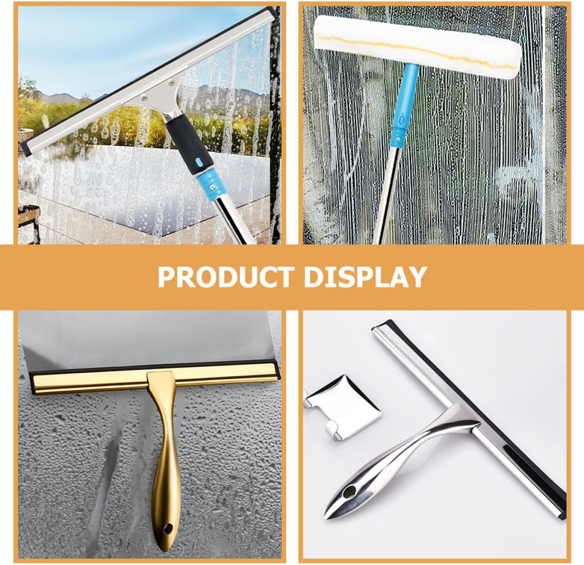 LIFKOME 5Pcs 35Cm Replacement Rubber Squeegee Strips for Windows and Shower Doors, Flexible Sturdy Squeegee Blades for Window Cleaning Tool Set image number 1