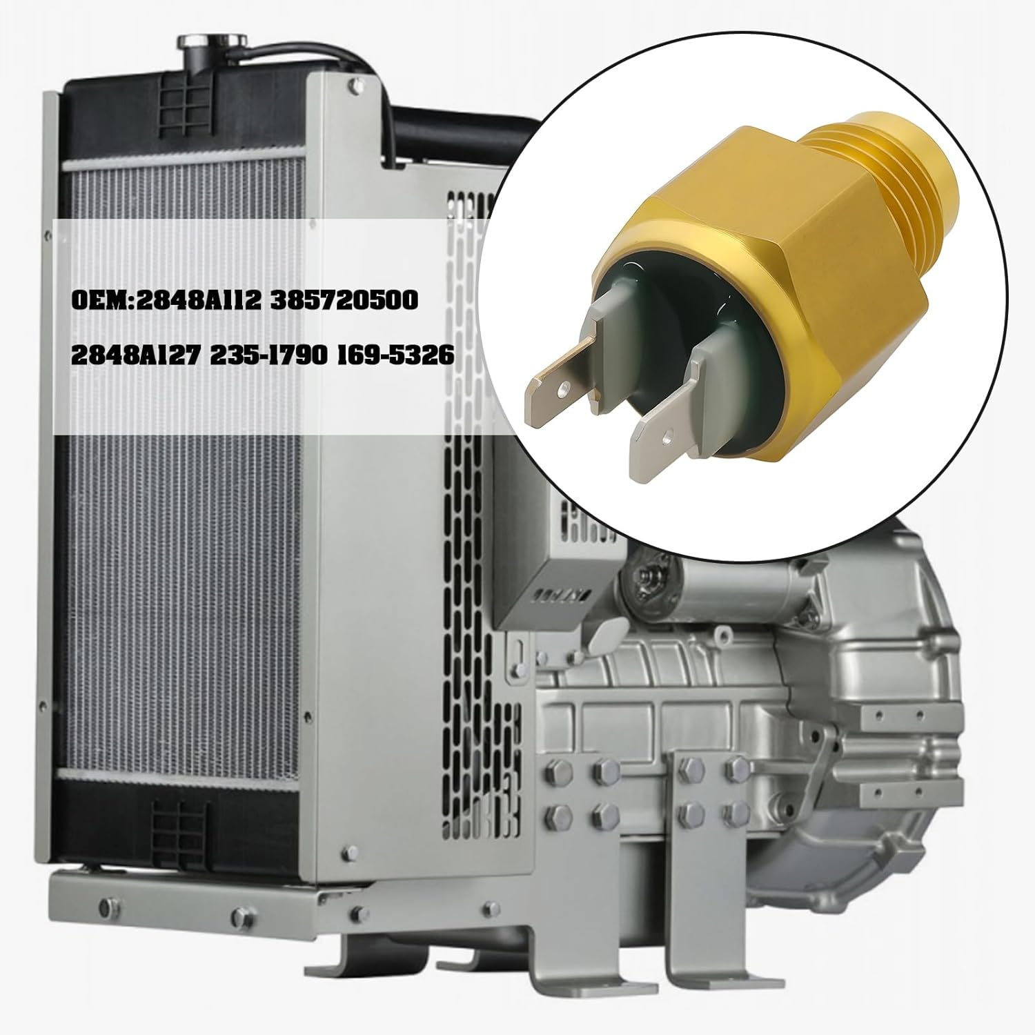 VGOL Excavator Engine Water Temperature Sensor 2848A112 385720500 Compatible with Perkins 403C-11 403C-15 404C-22 M16X1.5 image number 4