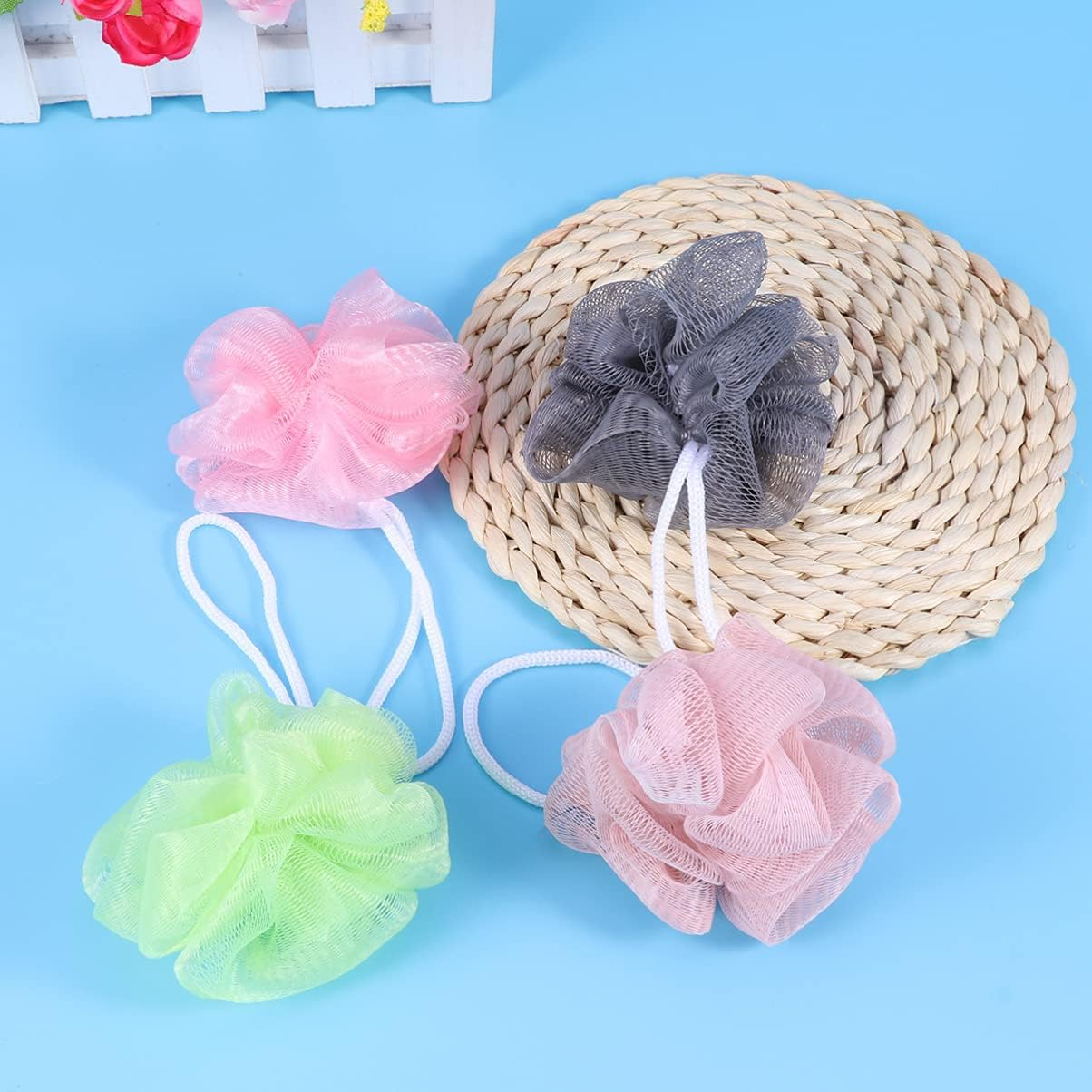 Cabilock 10Pcs Bath Balls Set for Exfoliating Skin Made of Mesh Bath Sponge for Shower Cleaner and Bathing Experience Also Works as Beauty Sponge and Shower Scrub Random Color image number 1