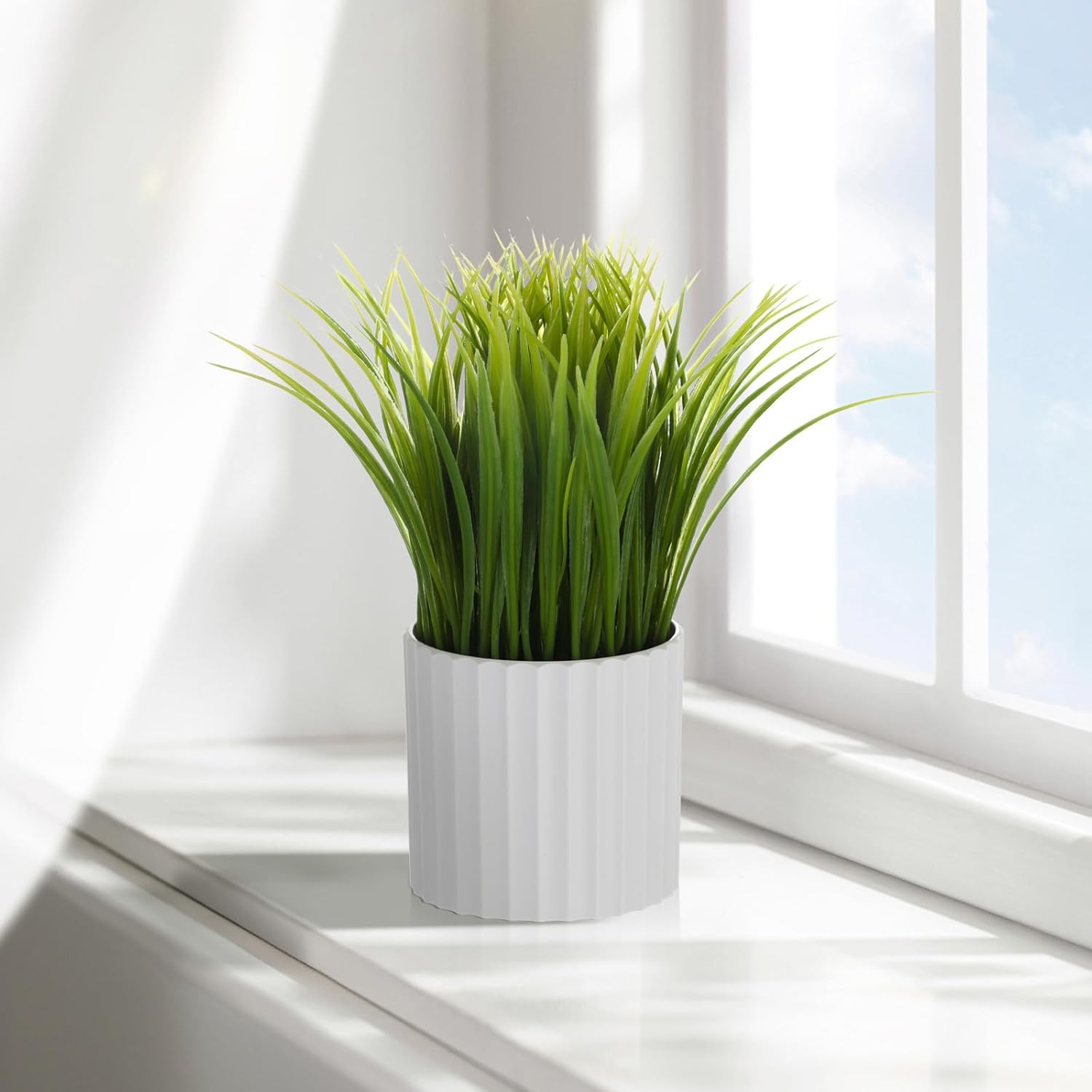 Artificial Plant Wheat Grass &ndash; Fake Potted Plant Indoor Plant Artificial Grass Plant Decor for Home and Office (10&rdquo;, Grass), Ag10P image number 6