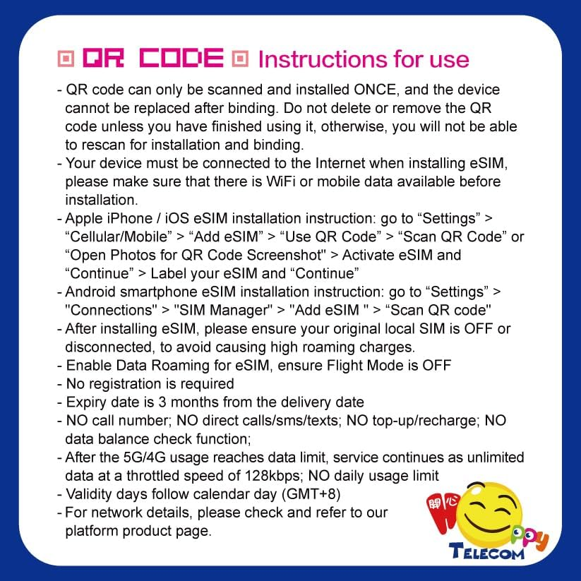 Happy Esim USA and Canada 15 Days Unlimited Data | 10GB of 5G/4G LTE High-Speed Network Then 128Kbps | No Daily Limit | No Registration | Easy to Use image number 6
