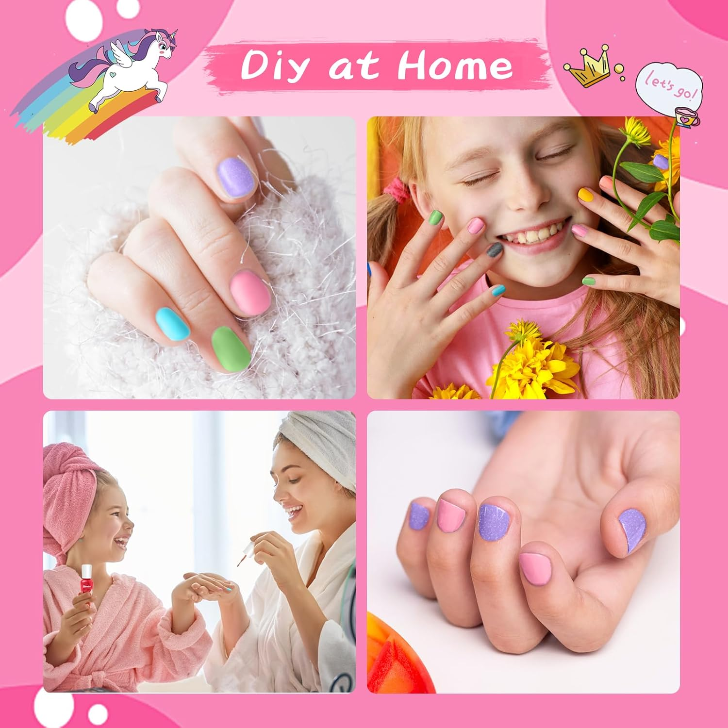 Aieenjor Kids Nail Polish, Non-Toxic Nail Polish Set for Toddler,Water-Based Quick Drying Peel-Off Nail Polish for Kids, 6 Color Rainbow Party, Holiday Favors, Party Favors for Kids Makeup Age 2+ image number 5