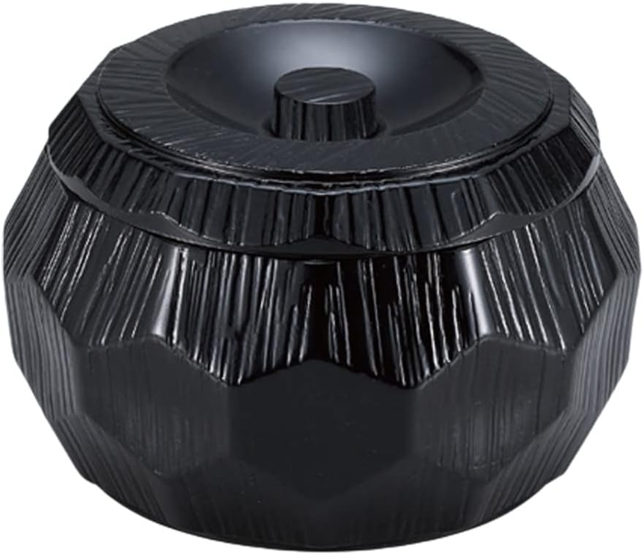 J-Kitchens Rice Bowl, Nishiki Tortoise Shell Rice Bowl, Black, 6.0 X 3.5 Inches (15.1 X 9 Cm)