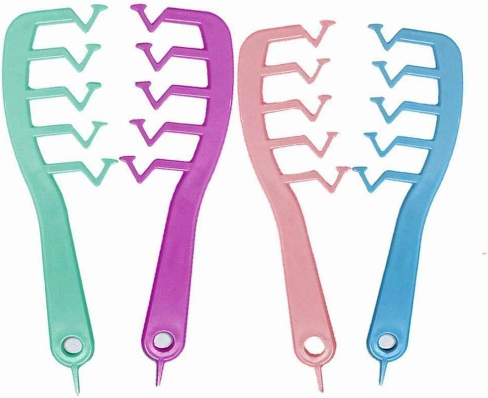 Z-Shaped Wide Tooth Comb for Detangling and Styling Curly Hair - Large Hairdressing Tool with Puff Bangs Design for Girls, Home, and Salon Use