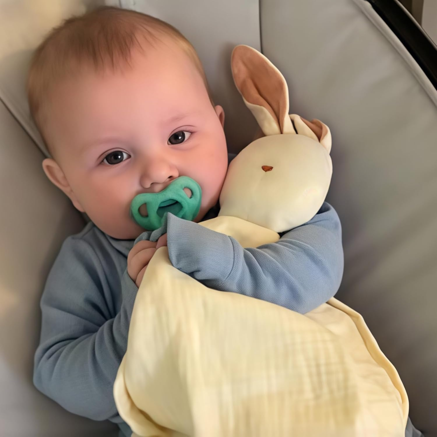 Insular Muslin Baby Lovey Security Blanket Soothing Towel (Khaki) image number 2