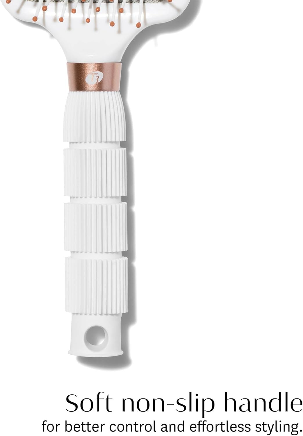 T3 Smooth Paddle Brush | Cushioned Body and Wide Flat Base for Gentle Styling | Heat Resistant Bristles image number 3