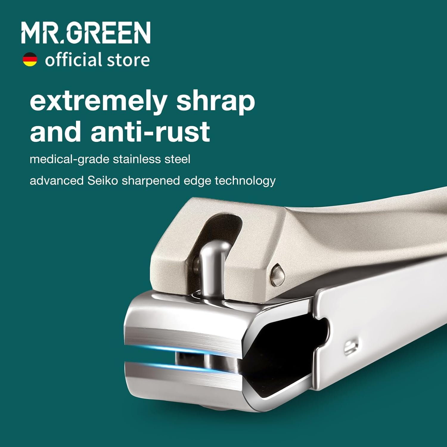 MR.GREEN Nail Clippers Stainless Steel anti Splash Fingernail Cutter Manicure Tools Bionics Design Pedicure Scissor Nail Trimmer (Nail Clipper (Large)) - Nail Clipper (Medium)+Nail File image number 4