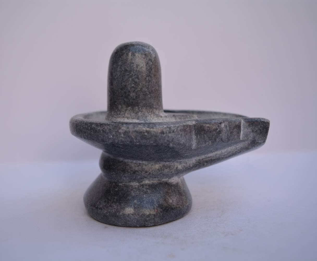 Black Stone Shiva Lingam 4 Inch &ndash; Handcrafted Shivling Idol for Pooja, Temple & Home D&eacute;cor | Natural Stone Lingam Statue for Spiritual Worship & Meditation | Traditional Hindu Gift Item image number 2