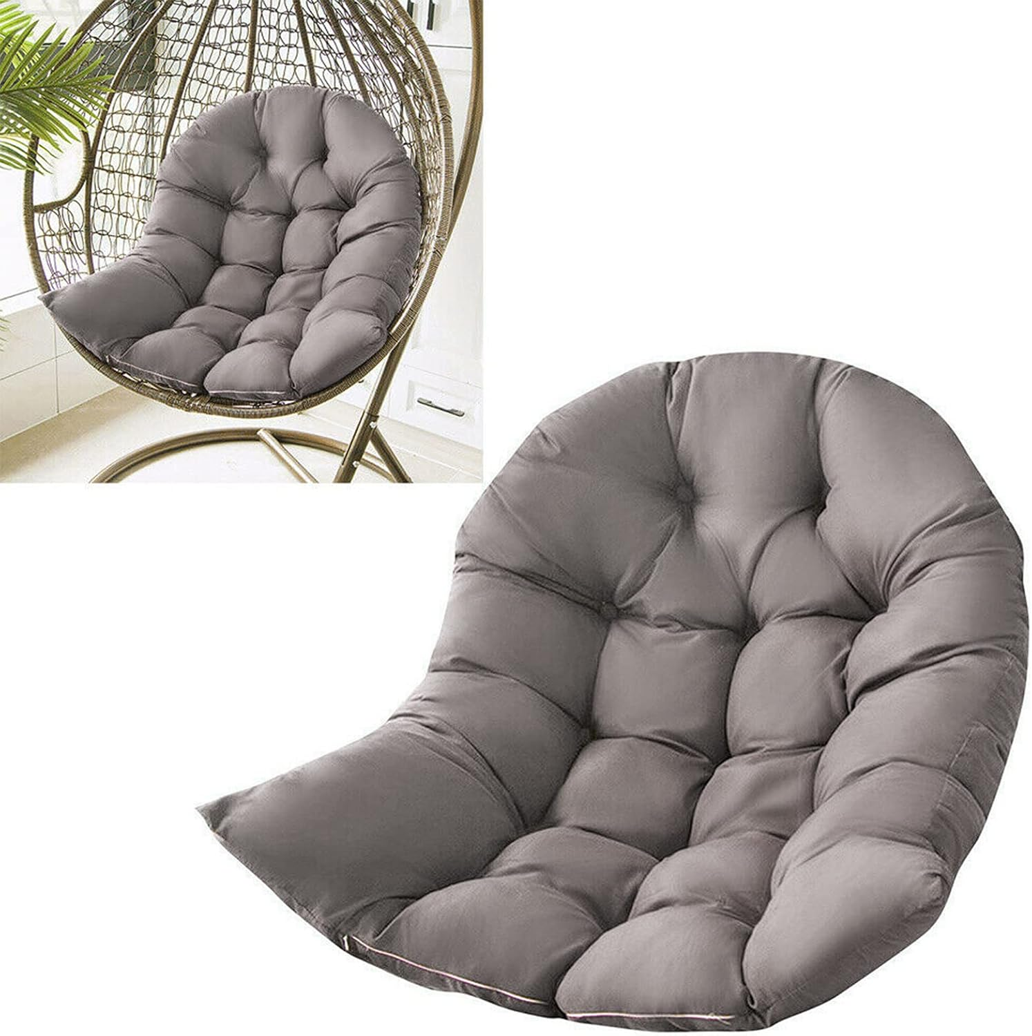 Leoleoyy Egg Chair Outdoor Hammock Seat Cushion, Swing Hanging Chair Cushion for Indoor Outdoor Lounge Camping Yard Patio Garden Chair - Dark Grey (Dark Grey) image number 5