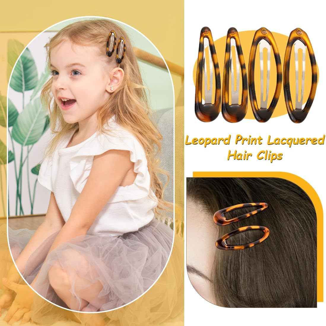 Pack of 20 Women'S Hair Clips, Classic Hair Clips in Tortoiseshell Look, Non-Slip Hair Clip, Hair Pin for All Hair Types