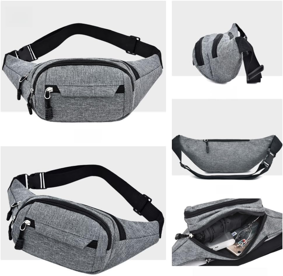 Ai-Oumleef Large Capacity Waist Bag, Waist Bag, Fanny Pack for Men Women,Crossbody Waist Bag Pack,Belt Bag for Travel Walking Running Hiking Cycling,Easy Carry Any Phone（Gray） image number 3