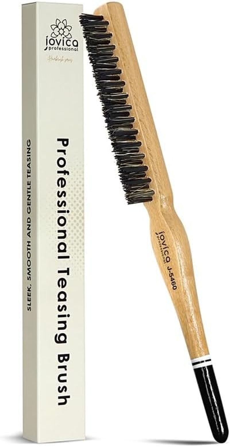 Teasing Brush,Bun Brush with Wooden Handle and Using for Hair Sectioning - Edge Control for Baby Hairs - Hairbrush for a Sleek and Smooth Hairstyles image number 2
