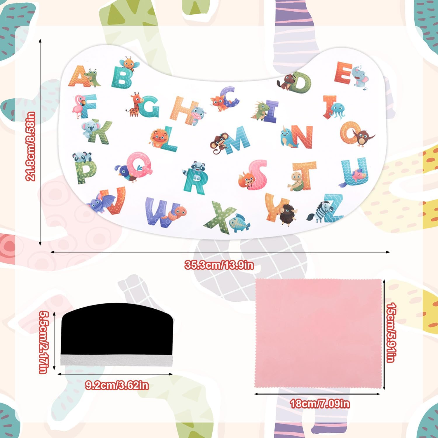 3Pcs Suction Solver Stickers for Stokke Tripp Trapp Trays, Animal & Letter Tray Suction Sticker Adhesive Placemat for Baby Bowls Plates & Toys High Chair Accessories(Peanut Shape) image number 5