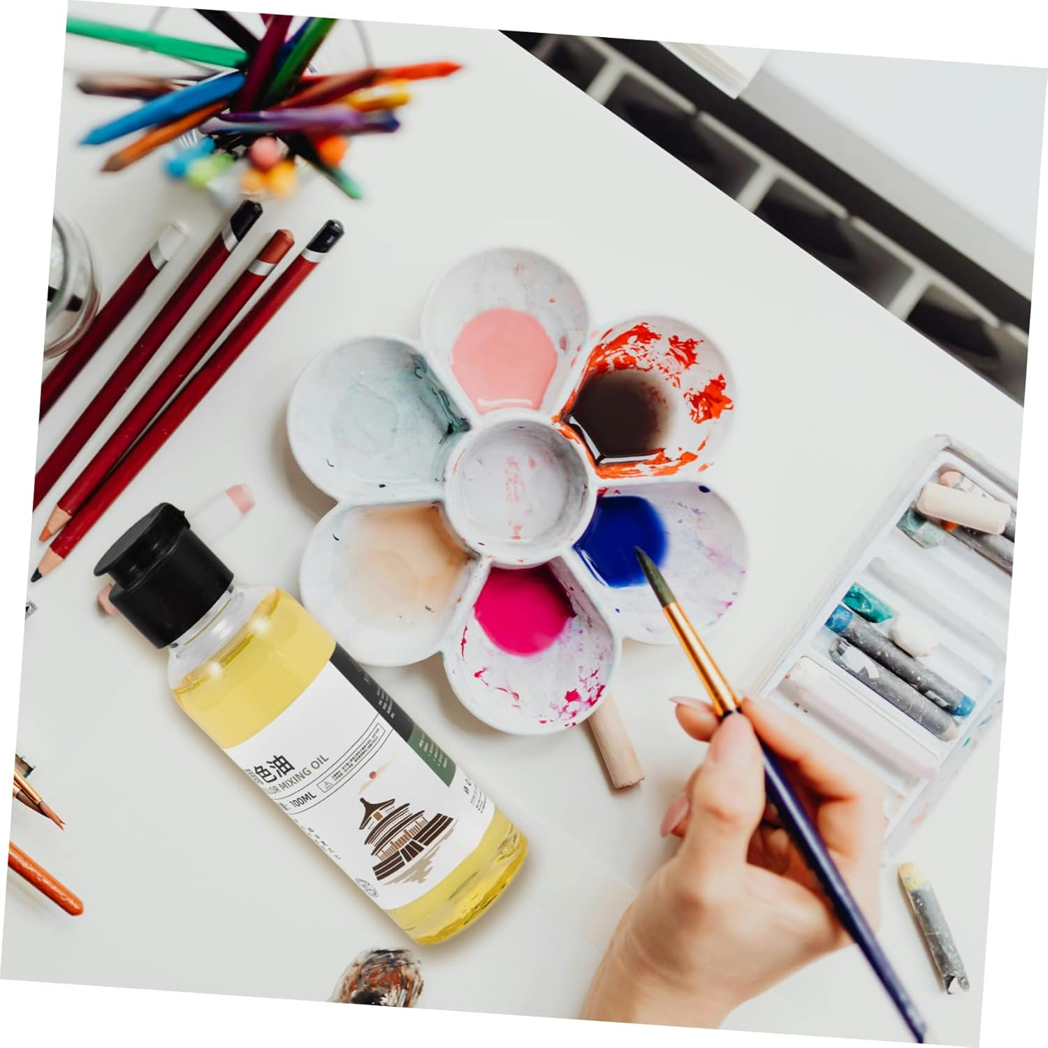 COOPHYA Odorless Paint Thinner for Oil Based Paint Multi-Use Brush Cleaner Toning Agent Enhances Color Texture for Professional Oil Painting Practical Painting Supplies image number 5