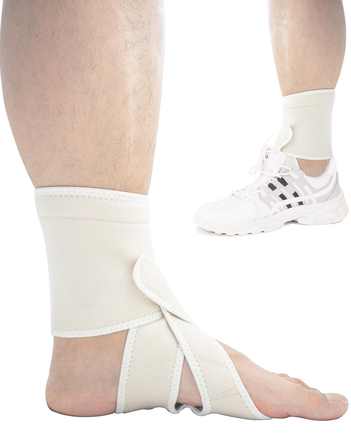 Foot Drop Brace, Improve Walking Gait, Effective Relieve Pain, Adjustable Foot Orthosis Brace Support for Sleep, Plantar Fasciitis, Drop Foot Braces for Walking with Shoes (Black-Right, One Size)