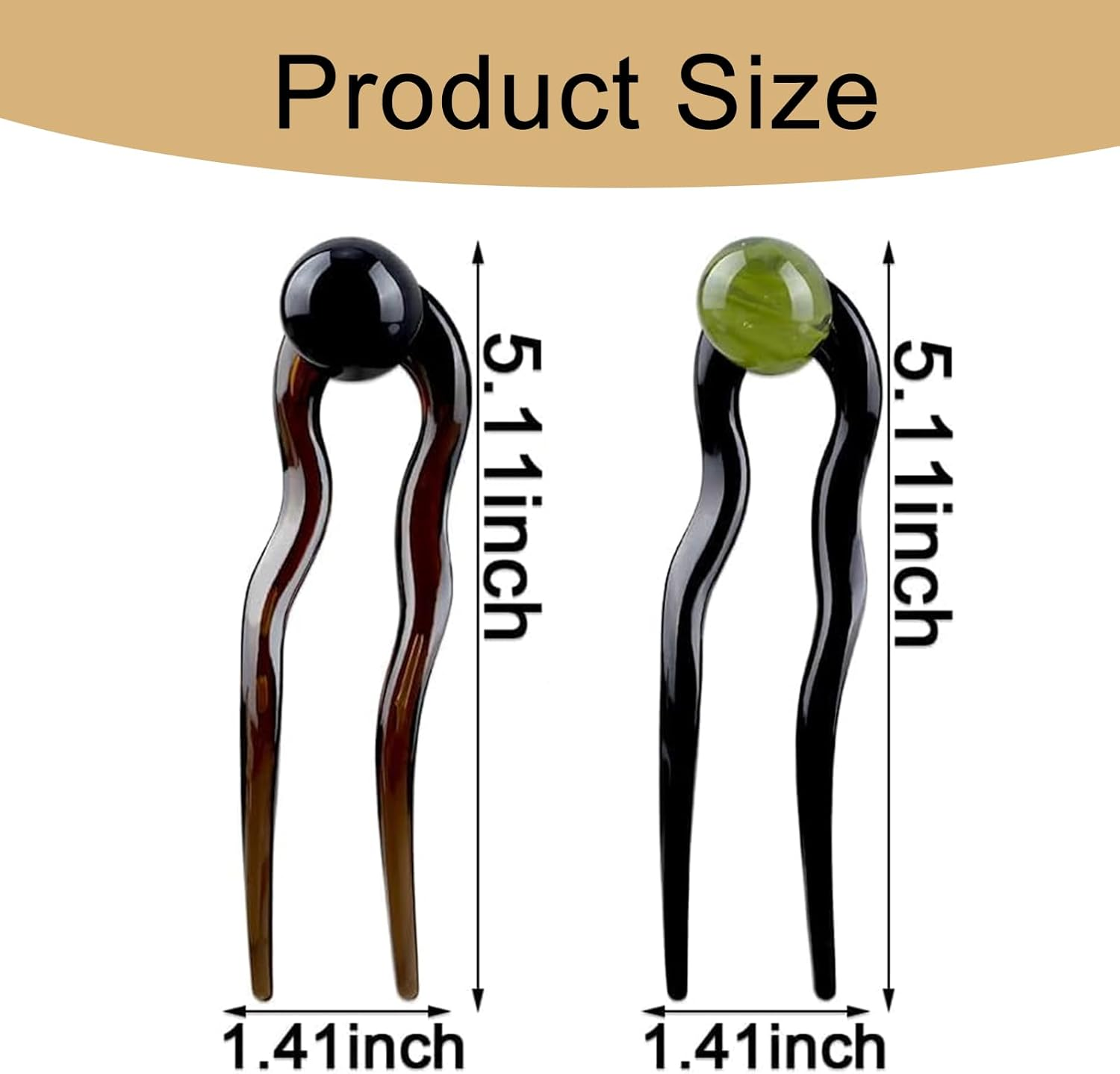 RIBHNXHI U Shaped French Hair Pin Pearl Hair Clips for Women Elegant Bobby Pins Brown Hair Fork Vintage Updo Hair Sticks for Buns Hair Accessories 4 Pieces Multicolor image number 5