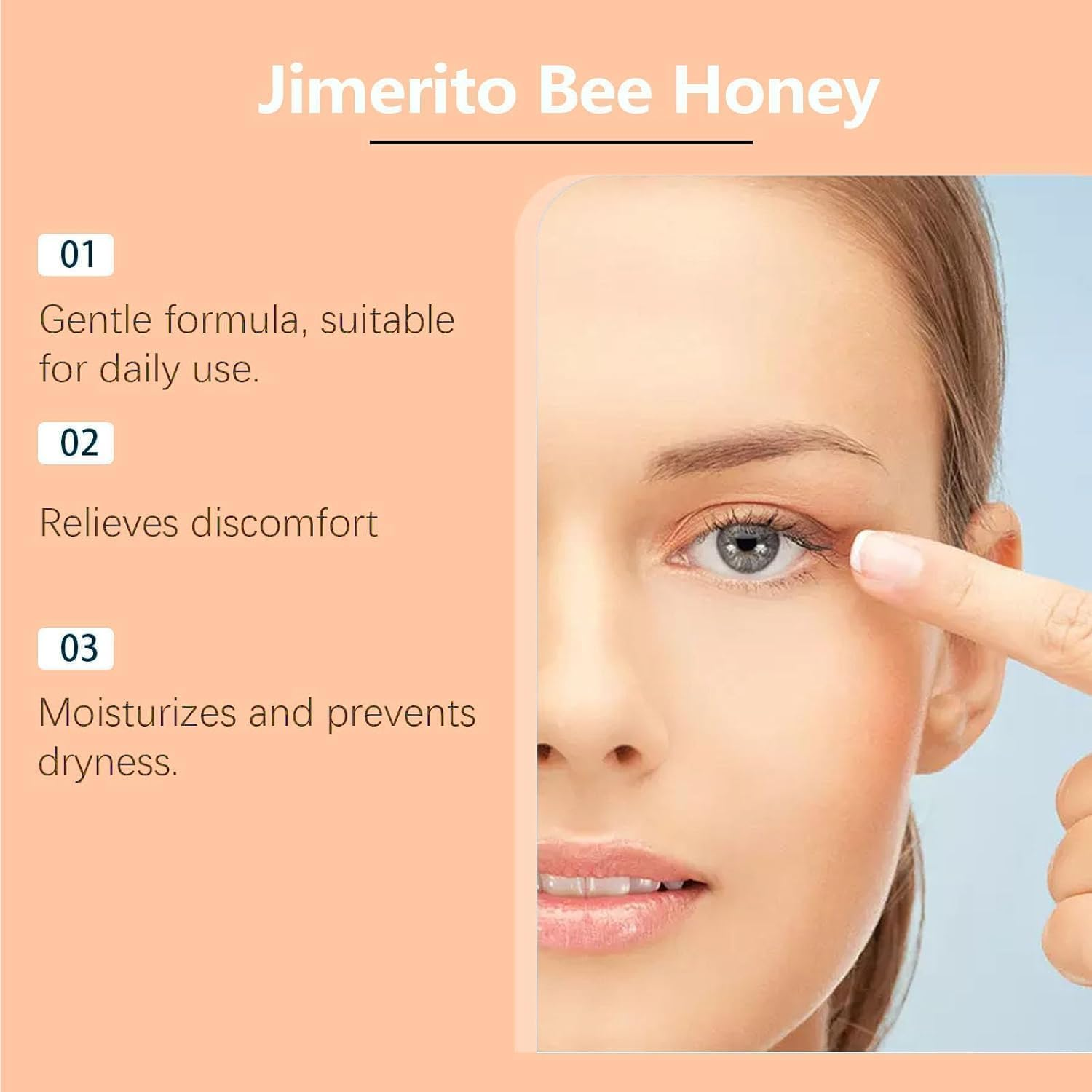Jimerito Honey for Eyes, Jimerito Honey Eye Drops, Jimerito Bee Honey for Eye, Stingless Bee Honey Eye Drops,Moisturizes Eyes (3Pcs) image number 1
