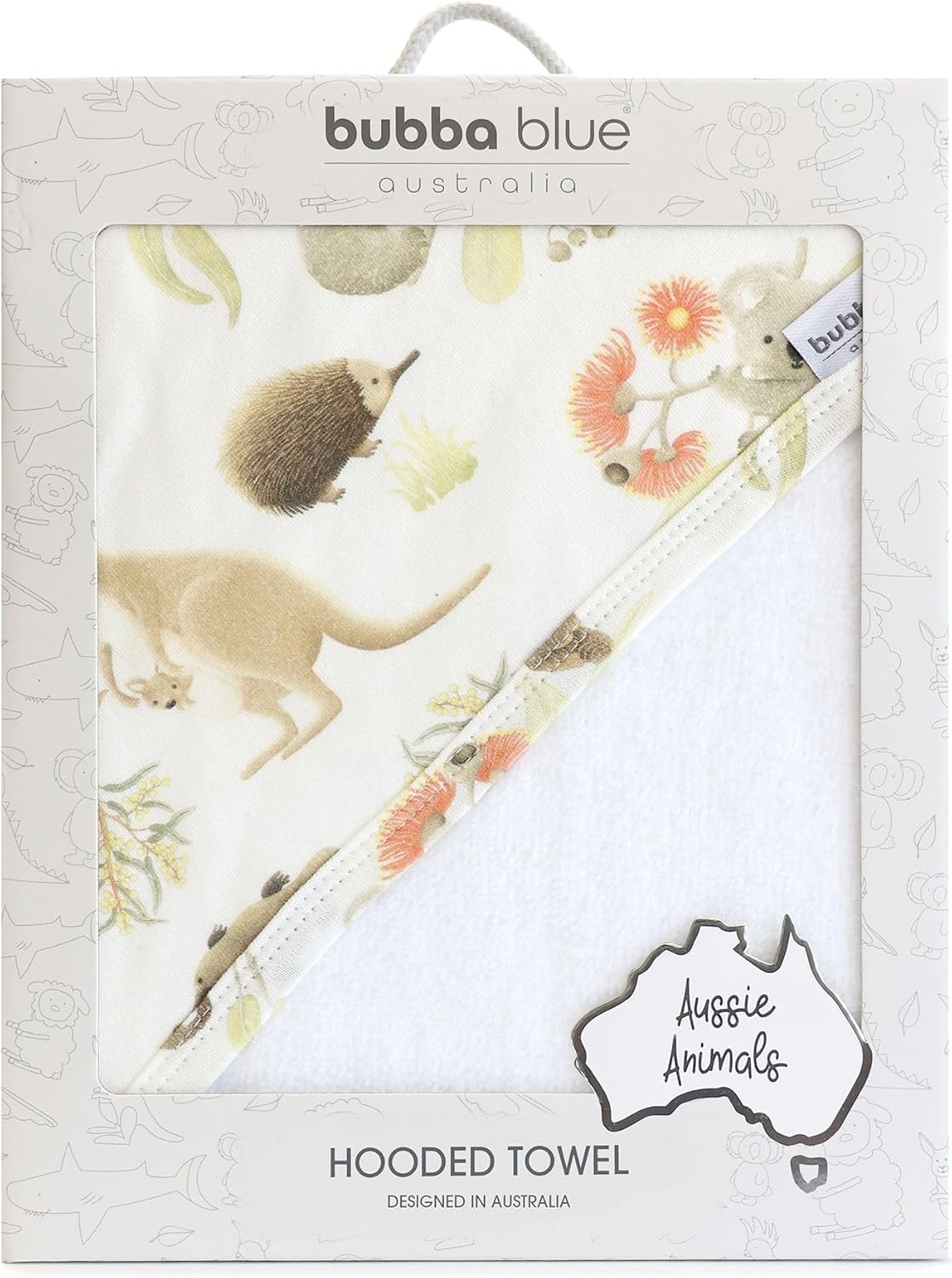 Bubba Blue New Aussie Animal Hooded Towel image number 1