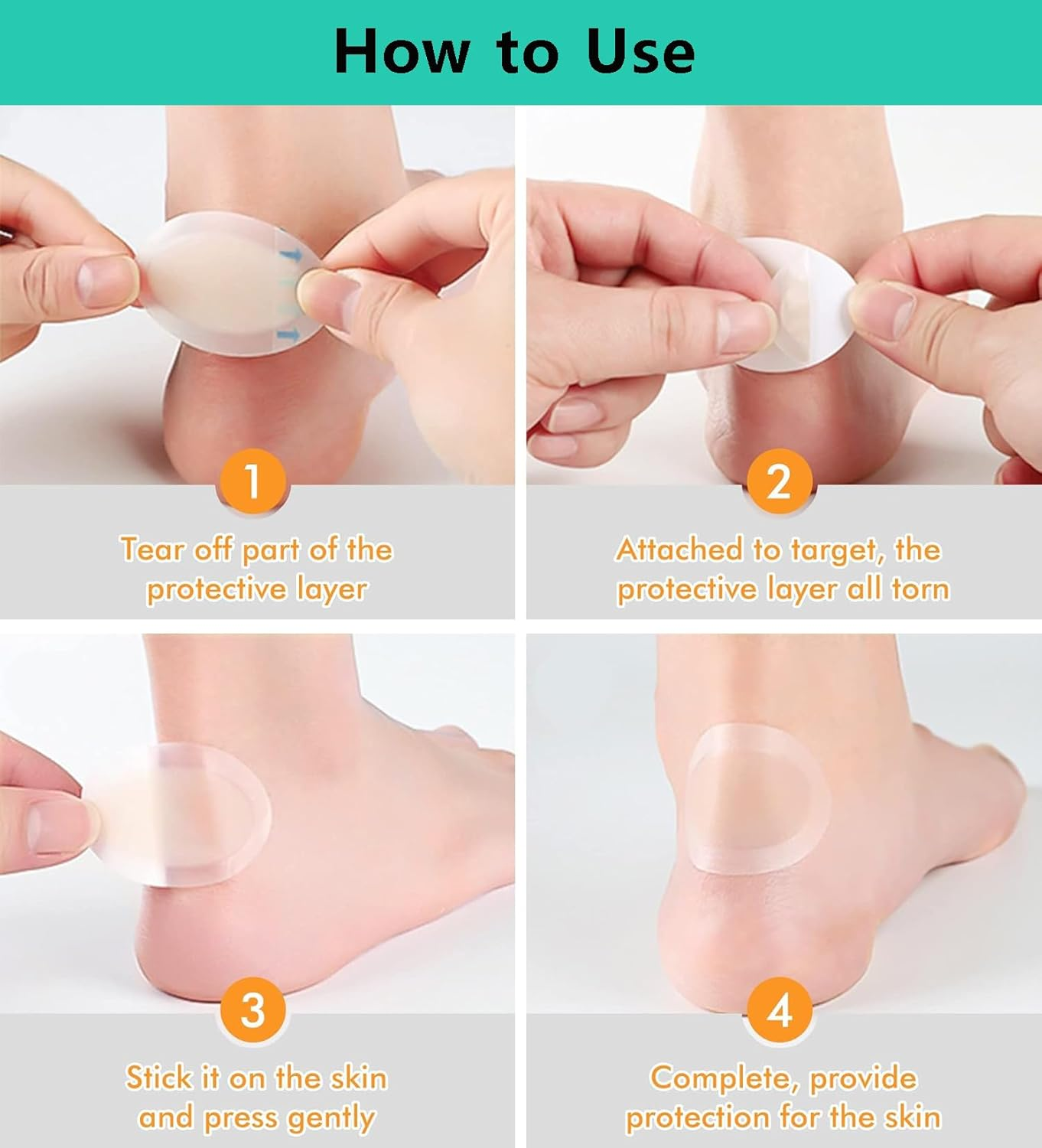 Gel Blister Prevention Tape (25 Pack), Blister Bandages Pads for Feet, Heel, Toe, Finger Pain Relief and Healing, Hydrocolloid Bandages Blister Cushions for Athletic Injury, Sports, Run, Walk （5 Styles） image number 1