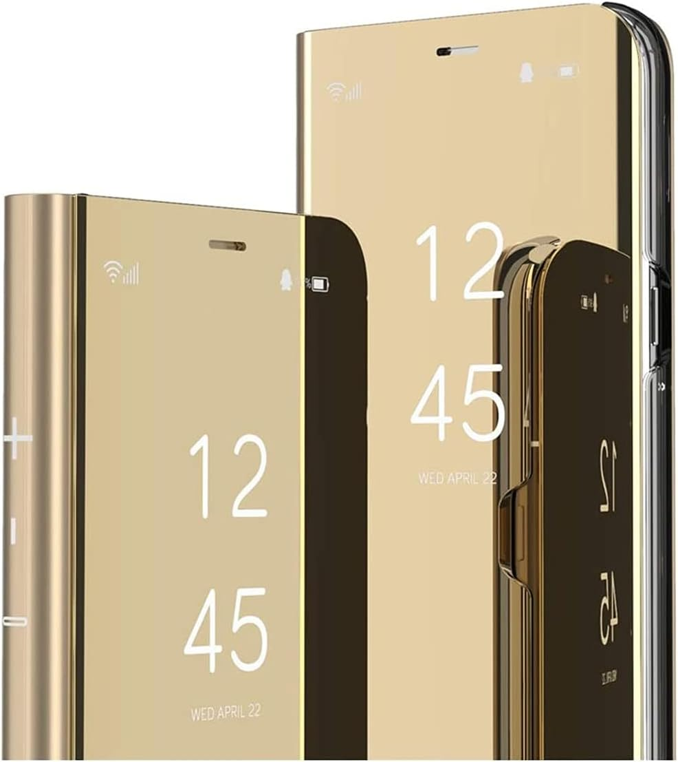 SIYOPINPFY Compatible with Samsung A56 5G Case, Deluxe Clear View Shell Glitter Plating Mirror Makeup Flip Stand Shockproof Full Body Protective Phone Case for Samsung Galaxy A56 5G, Mirror Silver