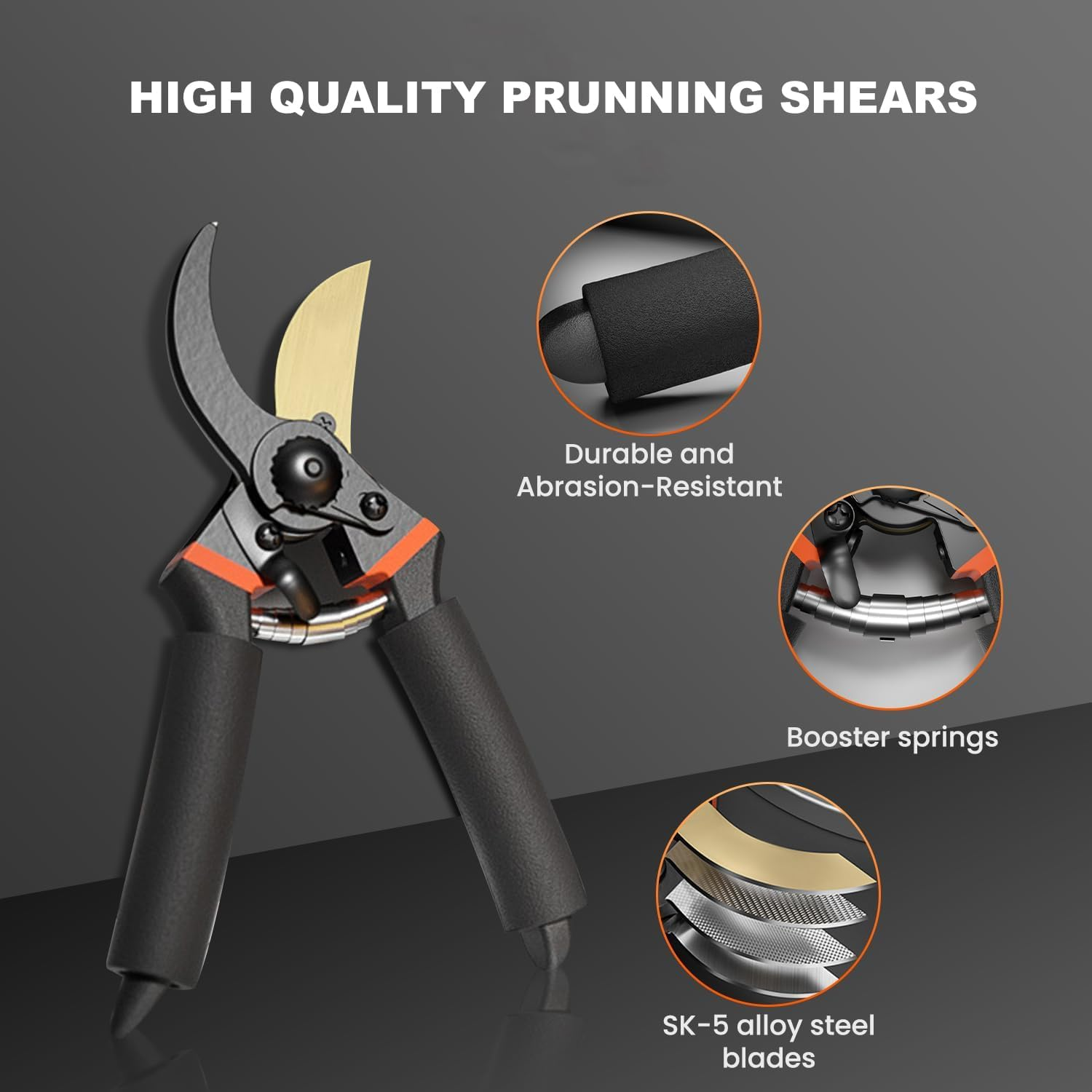 8.3&rdquo; Secateurs, Bypass Pruning Shears with Replacement Blades and Springs, Quality Gardening Shears, High-Performance Garden Secateurs,Gardening Hand Pruner,Gardening Tools for Pruning image number 1