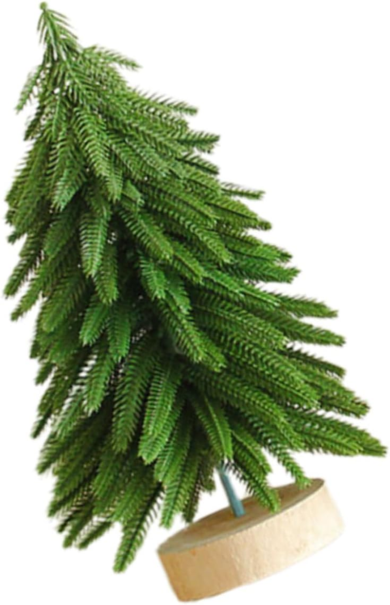 Mini Christmas Tree Decor Base Tabletop Artificial Xmas Tree for Home Office Christmas Scene Decor image number 2