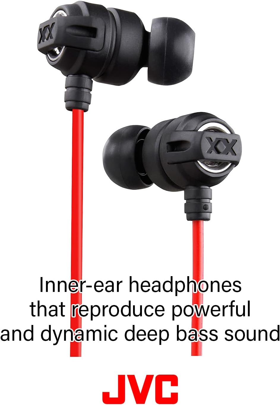 JVC HAFX1X Headphone Xtreme-Xplosivs,Black, Red image number 2
