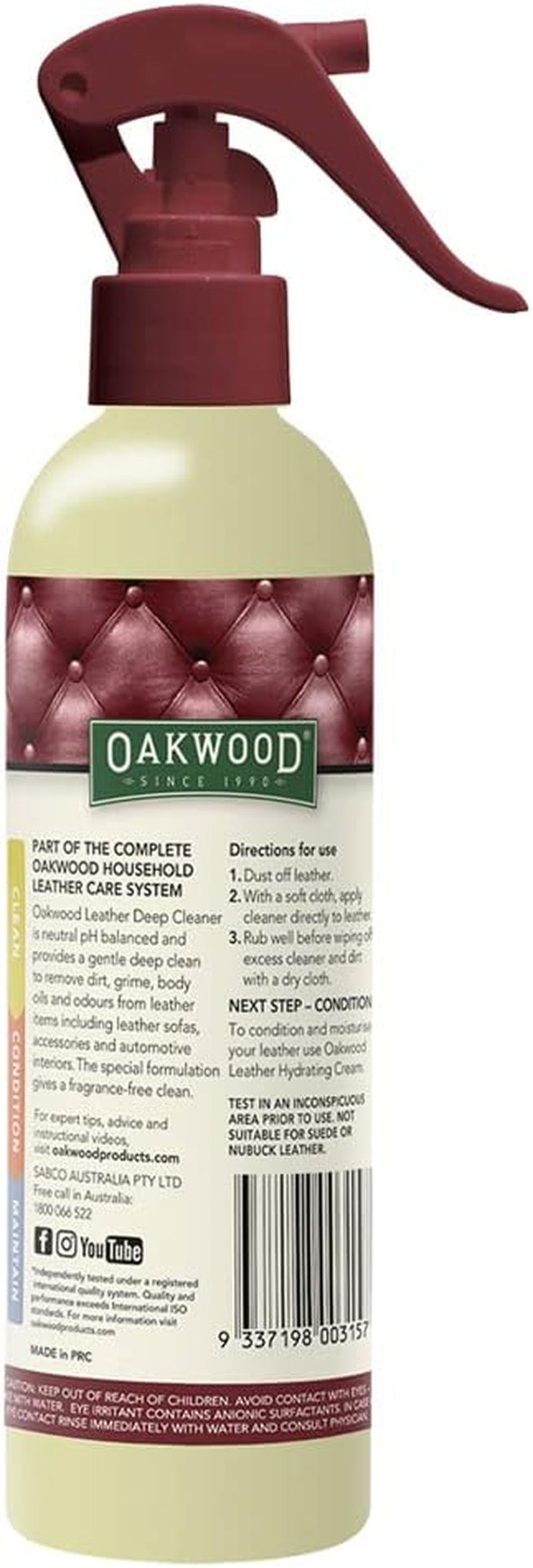 Oakwood Leather Care Deep Clean Soap 250Ml White image number 1