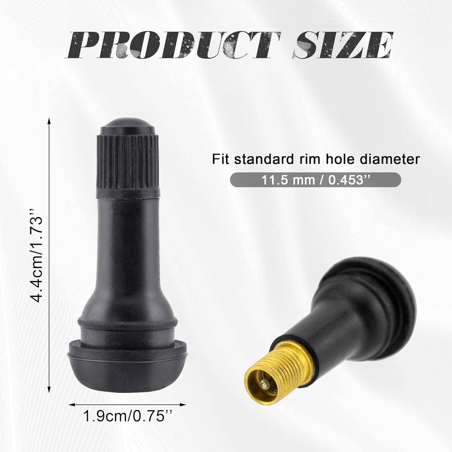 10 PCS TR413 Rubber Snap-In Tire Valve Stems Sturdy Replacement Tyre Valves Stems for 0.453" Tubeless Rim Holes on Cars, Go-Karts, Trucks, Lawn Mowers, Trailers