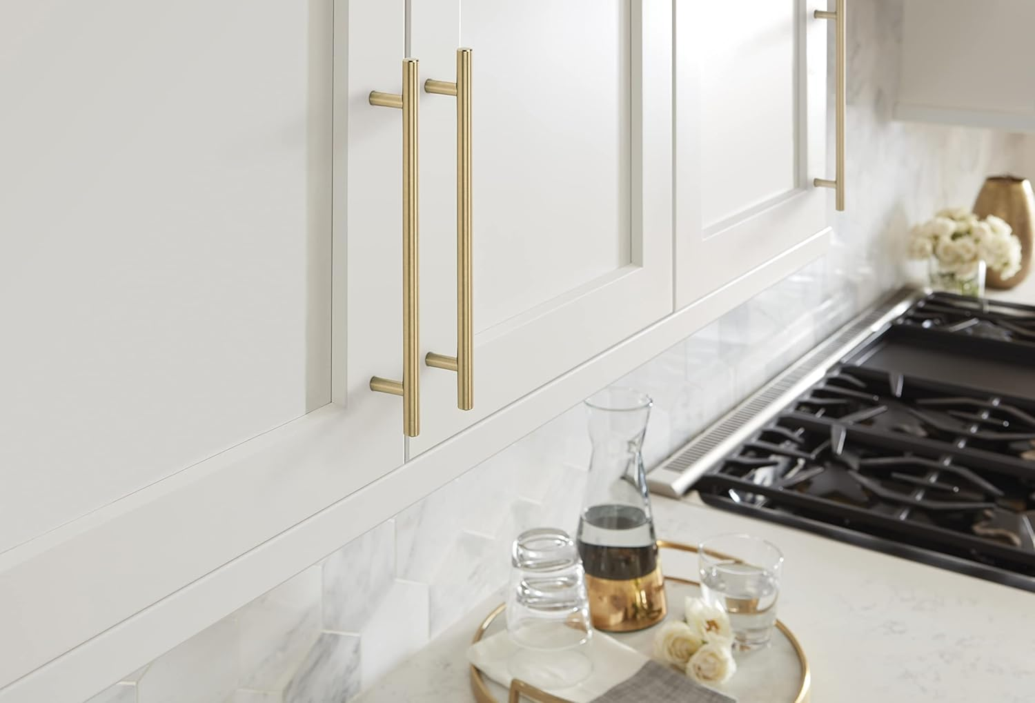 Amerock | Cabinet Pull | Champagne Bronze | 7-9/16 Inch (192 Mm) Center to Center | Bar Pulls | 1 Pack | Drawer Pull | Drawer Handle | Cabinet Hardware image number 2