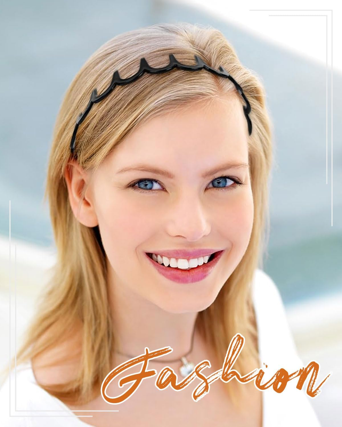 TPZORJX 4 Piece Serrated Headband Hair Net Hair Net for Sports Fitness Daily Use Women and Girls image number 2