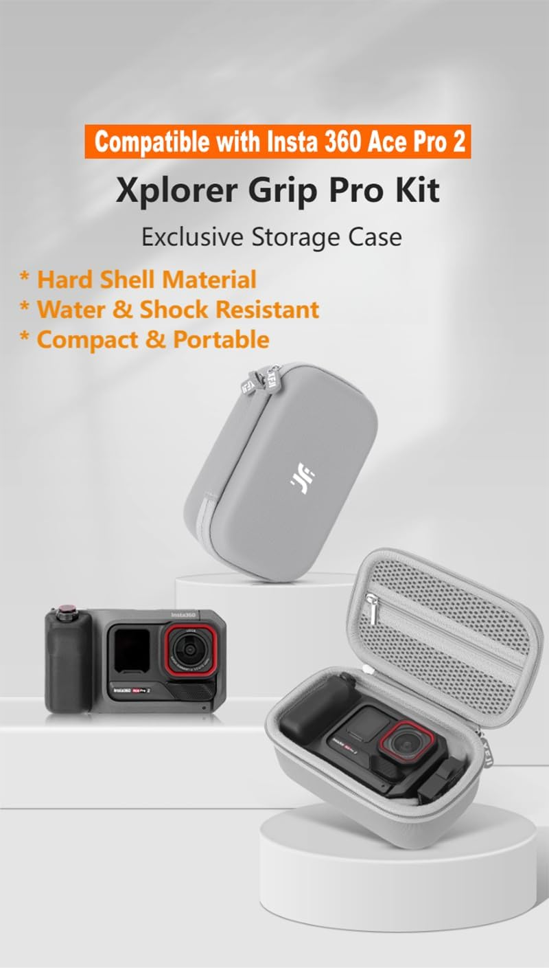 Cochanvie Carrying Case for Insta 360 Ace Pro 2 Xplorer Grip Pro Kit, Storage Travel Bag for Camera, Grip & Quickly Release Adapter and Other Accessories (Black) image number 3