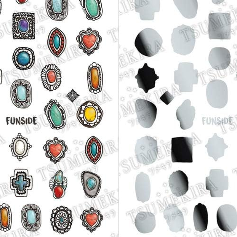 TSUMEKIRA SG-FNS-101 Nail Stickers, Produced by FUNSIDE Indian Jewelry, Multicolor, 1 Piece image number 3