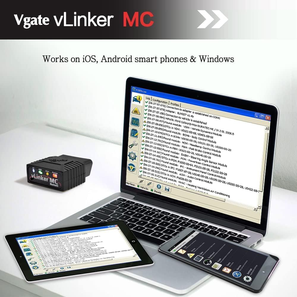 TONWON Vlinker MC OBDII Bluetooth OBD2 Diagnostic Scanner for Android & Windows (Bluetooth 3.0) image number 2