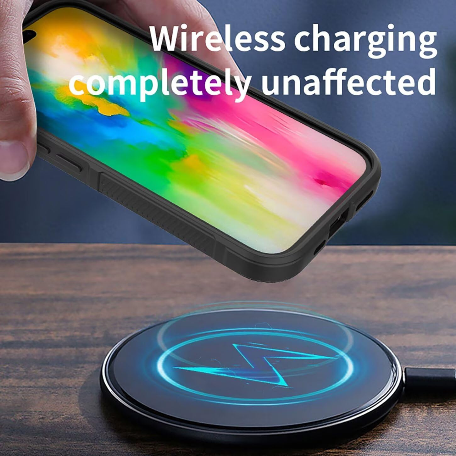 ILING Case for Xiaomi Poco M7 Pro 5G, Shockproof Wave Pattern and Airbag Design, Soft Skin Feel Silicone Protective Case, Ultra Thin Matte TPU Bumper Mobile Phone Case (Black) image number 6