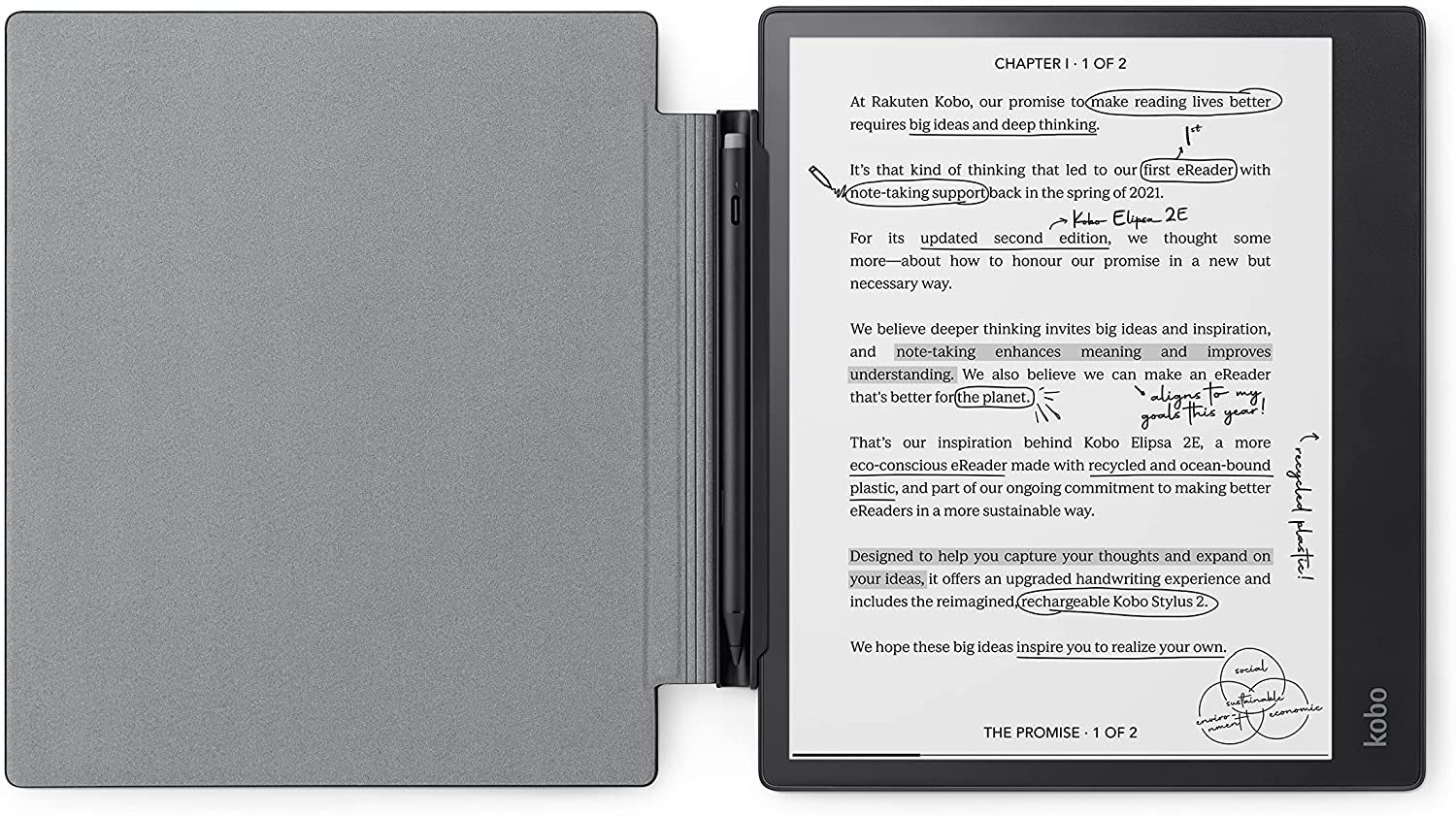 Kobo Elipsa 2E Black Sleepcover