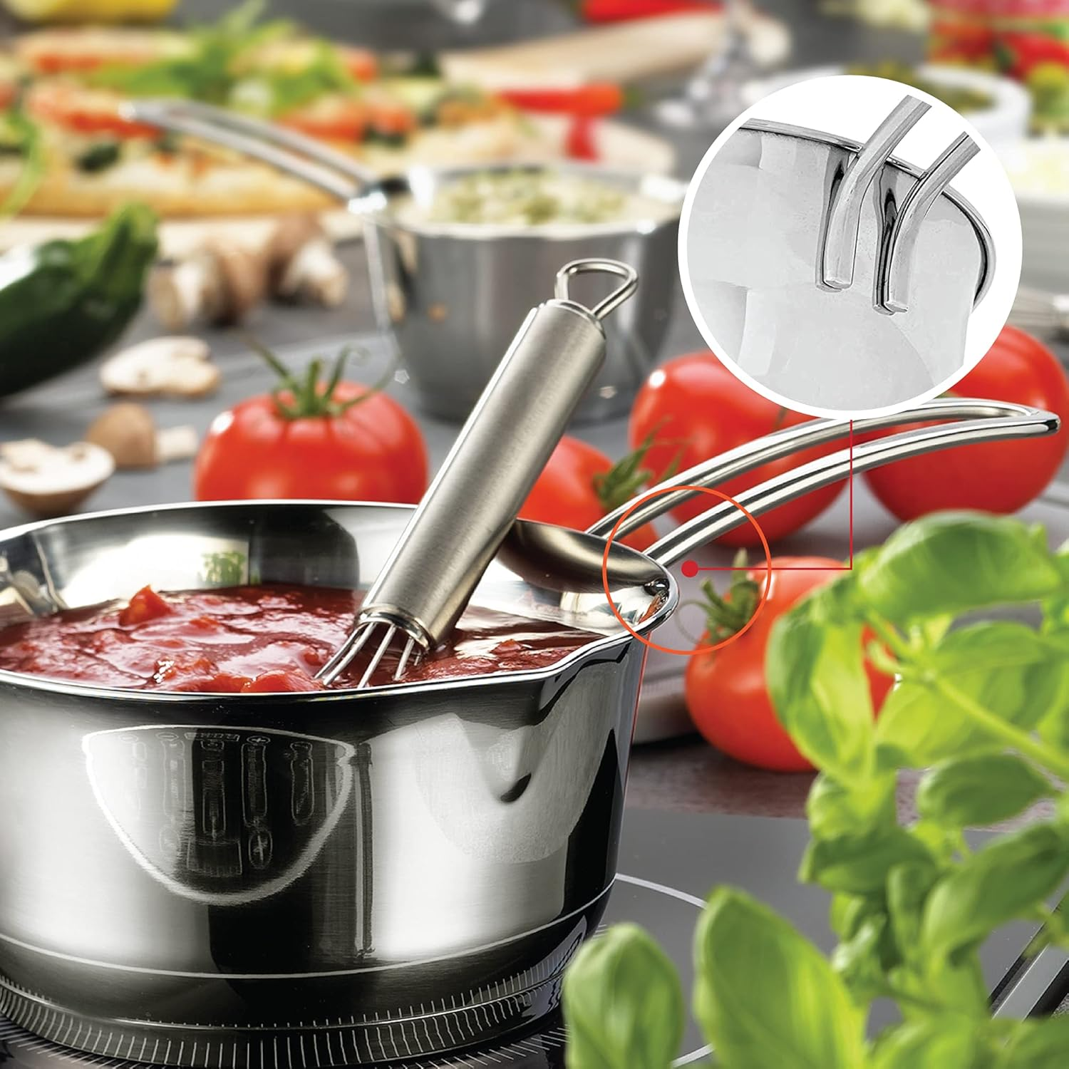 Kuchenprofi Stainless Steel Saucepan with Clad Bottom 1.4-Quart Silver image number 6