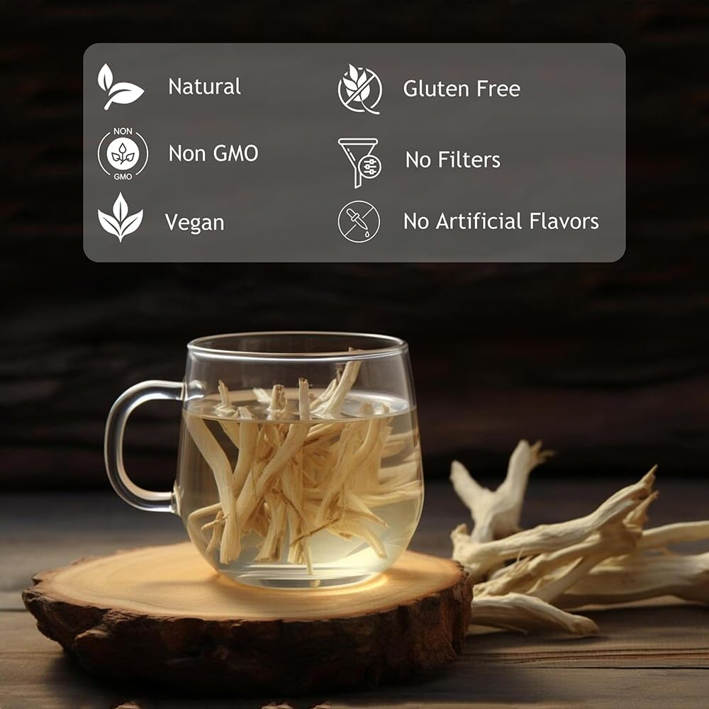 Shatavari Root Tea Cut 100 G | Cut & Sifted for Herbal Tea | Organic Asparagus Racemosus from India| Premium Naturally Dried Shatavari Root (Shatavri, Satawar) by Hebhac Herbals image number 5